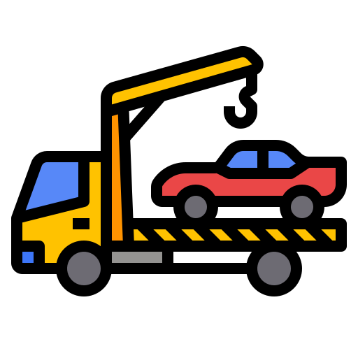 tow truck carrying a car icon